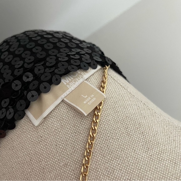 Michel Kors Sequin long sleeve back drapes size Large - Picture 11 of 12